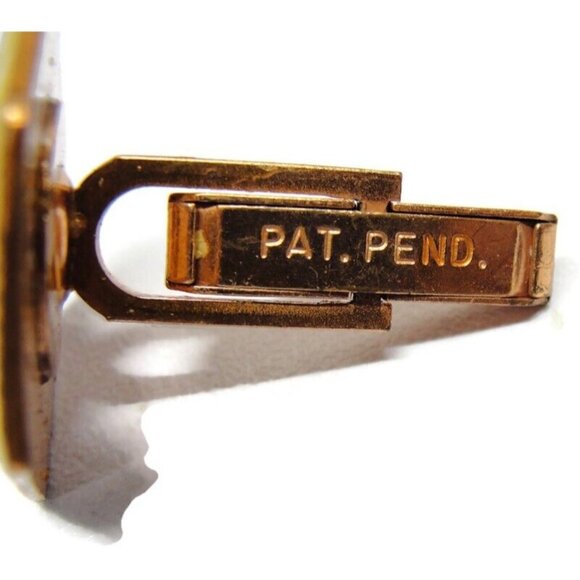 Yellow Dots Enamel Copper Cufflinks Shirt Accessories Wedding Vintage - Picture 6 of 12